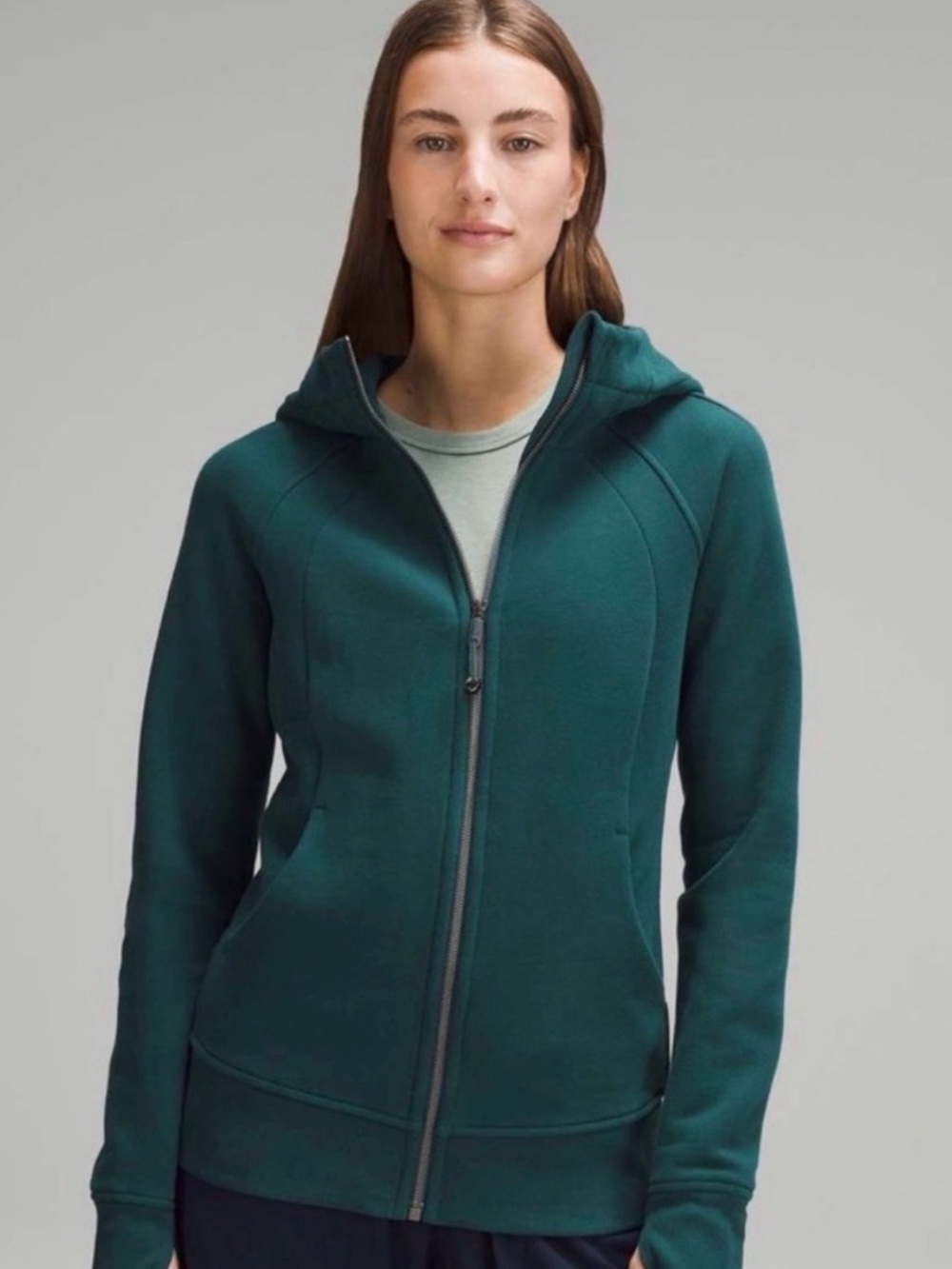 lululemon athletica Women's jasper green scuba hoodie
